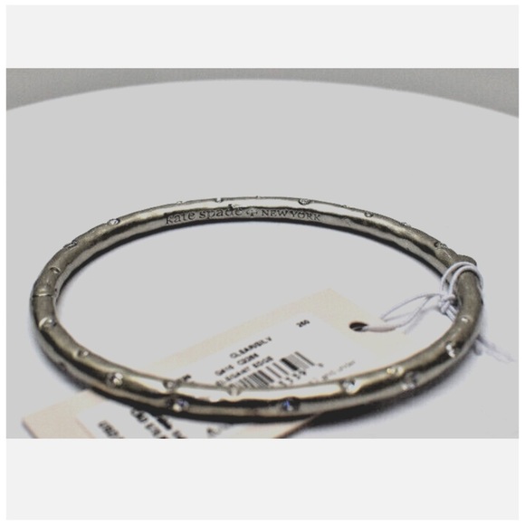 Kate Spade • Elegant Edge Pave Bangle Bracelet Silvertone - Picture 4 of 4
